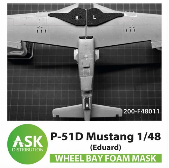 1/48 North-American P-51D Mustang Foam flexible wheel bays mask