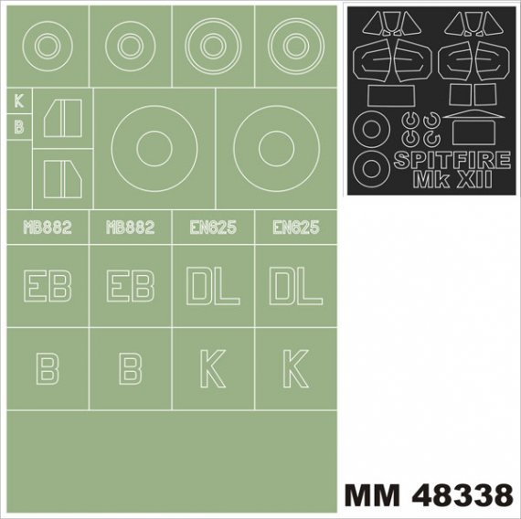Maschere Montex Spitfire Mk.XII 1/48 per Airfix
