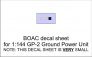 1/144 BOAC decal sheet for 1:144 GP-2 Ground Power Unit
