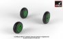 1/32 early Mikoyan MiG-21 Fishbed wheels w/ weighted tires image 1