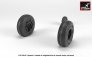 1/35 Hughes AH-64A Apache wheels with weighted tires, smooth hub image 3