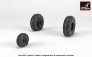 1/48 Boeing AH-64 Apache wheels with weighted tires, smooth hubs image 1