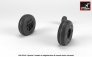 1/48 Boeing AH-64 Apache wheels with weighted tires, smooth hubs image 3