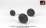 1/72 Early Mikoyan MiG-21 Fishbed wheels w/ weighted tires image 2