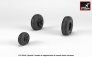 1/72 Boeing AH-64 Apache wheels with weighted tires, smooth hubs image 1