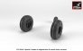1/72 Boeing AH-64 Apache wheels with weighted tires, smooth hubs image 3