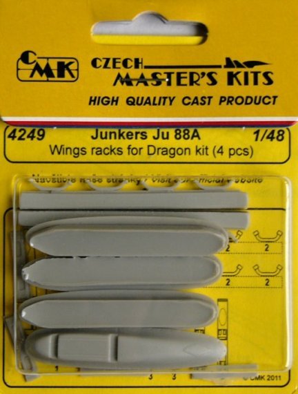 1/48 Ju 88A Wing racks  4 pcs. (DRAG)