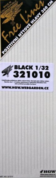 1/32 Rivets  single line BLACK (360 cm, 1/2 A5)