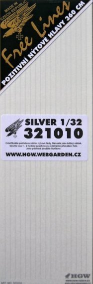 1/32 Rivets  single line SILVER (360 cm, 1/2 A5)