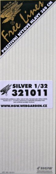 1/32 Rivets  double line SILVER (360 cm, 1/2 A5)