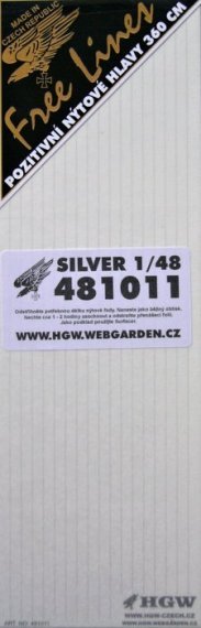 1/48 Rivets  single line SILVER (360 cm, 1/2 A5)