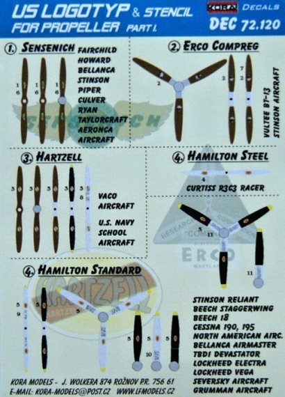 1/72 Decals US logotype&stencil for propeller No.1