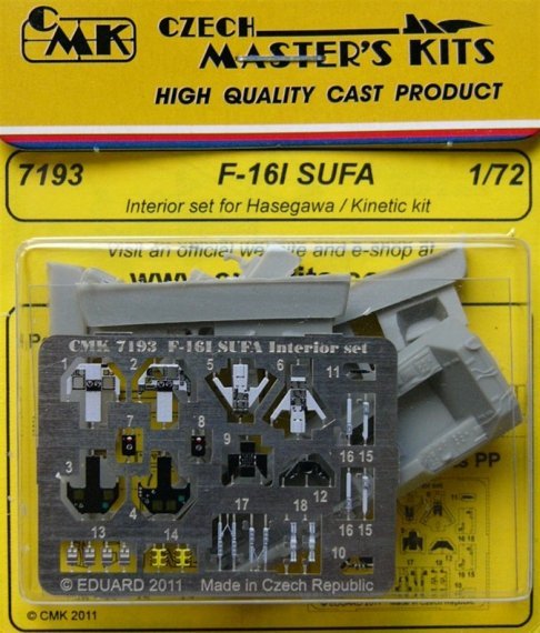1/72 F-16I SUFA Interior set (HAS/KIN)