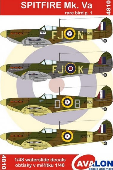 1/48 Spitfire Mk.Va Rare Bird P.1 (4x versions)