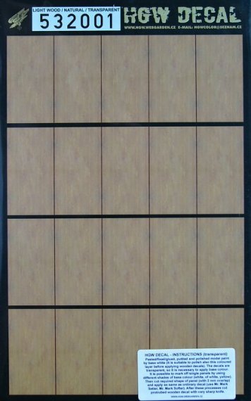 1/32 Decals Light Wood  NATURAL (transparent)