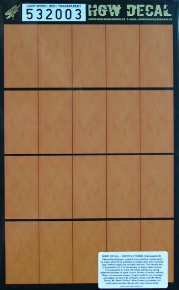 1/32 Decals Light Wood  RED (transparent)
