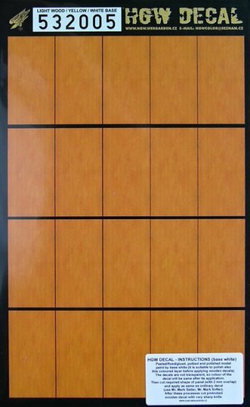 1/32 Decals Light Wood  YELLOW (base white)