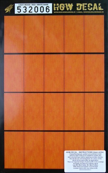 1/32 Decals Light Wood  RED (base white)