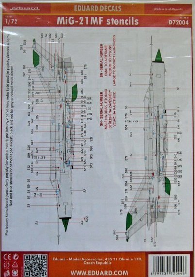 1/72 MiG-21MF (stencils)