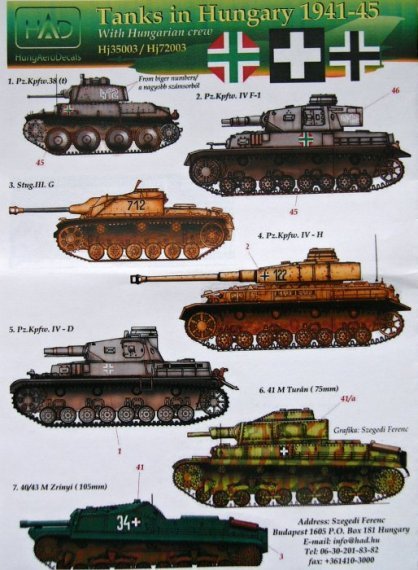1/72 Decal Hungarian&German markings WWII