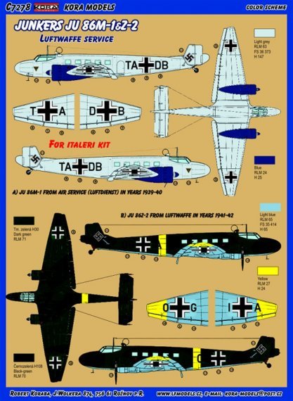 1/72 Ju 86M-1&Z-2 Luftwaffe Conv.set (ITA)