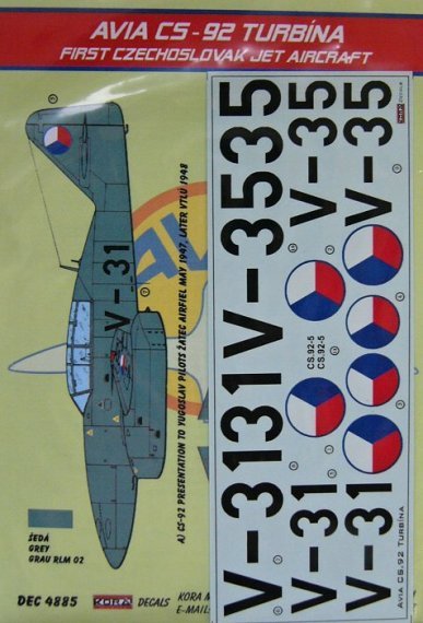 1/48 Decals Avia CS-92 Turbina (Czechoslovakia)