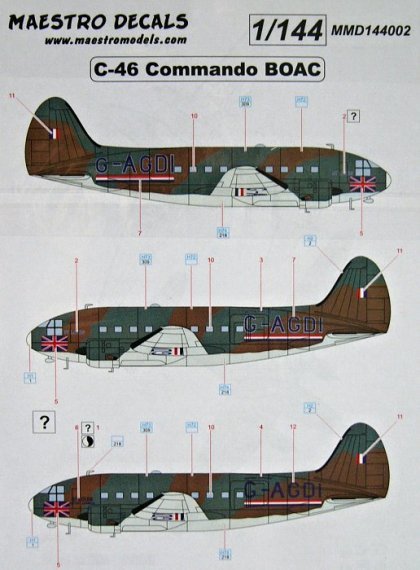 1/144 C-46 Commando  BOAC (decals)