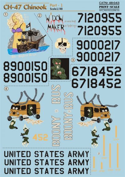 1/48 CH-47 Chinook (decals incl. stencils) Part 1