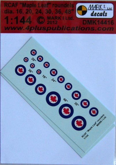 1/144 Decals RCAF Mapple Leaf roundels (2 sets)