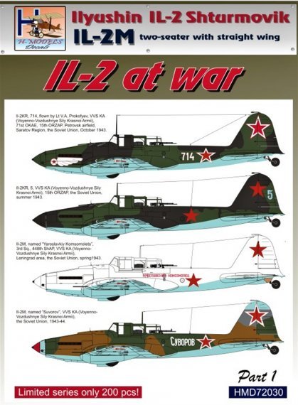 1/72 Decals IL-2 At War Part 1 (IL-2M Two-seater)