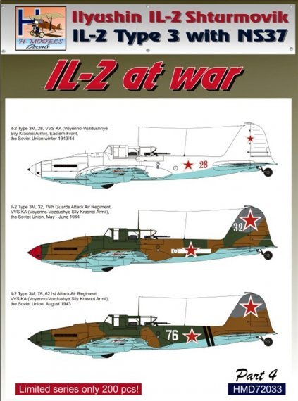 1/72 Decals IL-2 At War Part 4 (IL-2 T.3 w/ NS37)