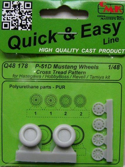 1/48 P-51D Mustang Wheels Cross Tread Pattern