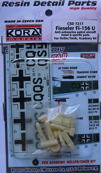 1/72 Fi-156U Anti-sub. patrol aircraft Detail set