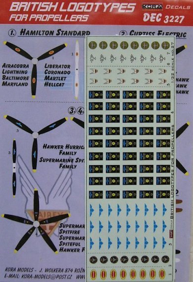 1/32 Decals British logotypes for propellers