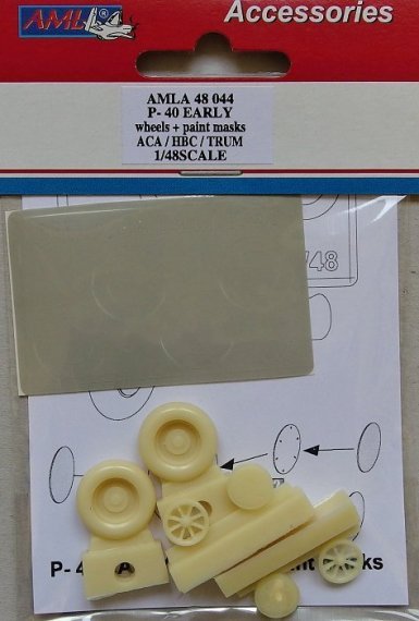 1/48 P-40 Early wheel & paint mask (ACAD/TRUMP)