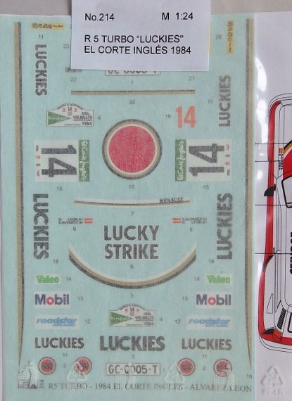 1/24 Renault 5 Turbo Rally El Corte Ingls 1984