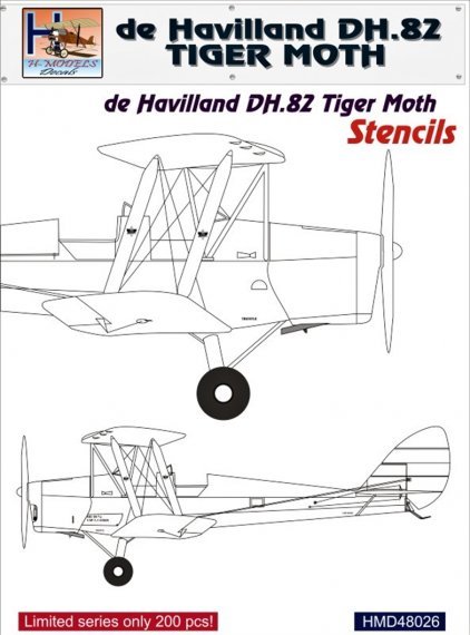 1/48 Stencils DH 82 Tiger Moth (for 4 aircraft)