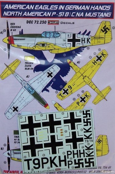 1/72 Decals N.A. P-51B/C Mustang (Luftwaffe)