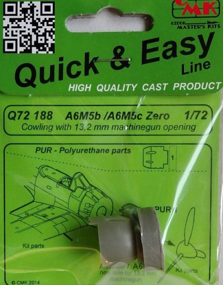 1/72 A6M5b/A6M5c Zero Cowling w/ 13,2mm MG opening