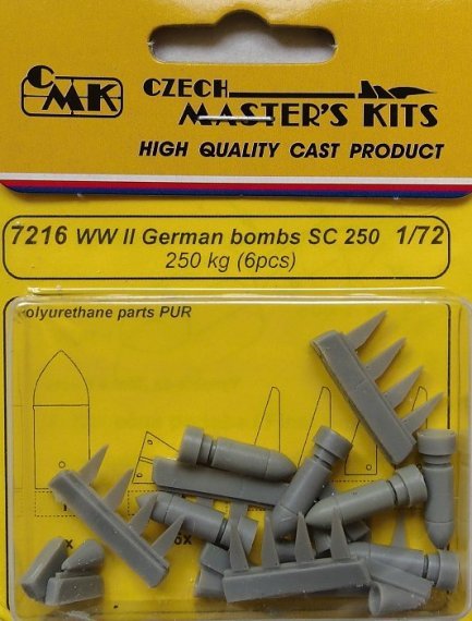 1/72 German WWII bombs SC 250 (6 pcs.)