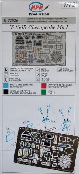 1/72 V-156B Chesapeake Mk.I Detail PE set (SP.HOB)