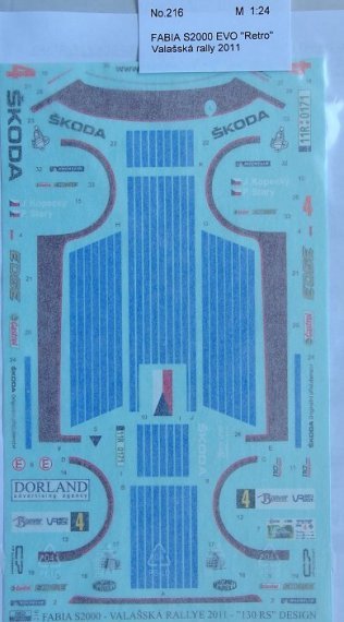 1/24 Fabia S2000 EVO Retro  Valasska Rallye 2011