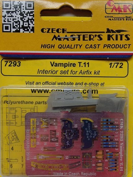 1/72 Vampire T.11  Interior set (AIRFIX)