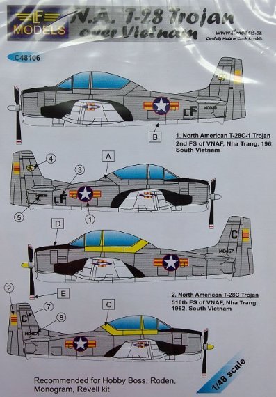 1/48 Decals N.A. T-28 Trojan over Vietnam (RDN)