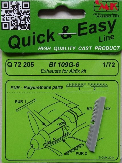 1/72 Bf 109G-6  Exhausts (AIRFIX)