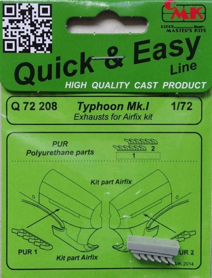 1/72 Typhoon Mk.I  exhausts (AIRFIX)