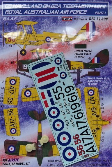1/72 Decals DH.82A Tiger Moth Mk.II RAAF Part 1