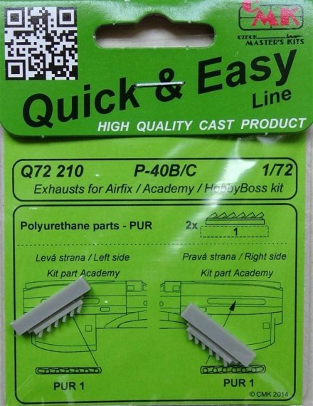 1/72 P-40B/C Exhausts (AIRF/ACAD/HOBBYB)