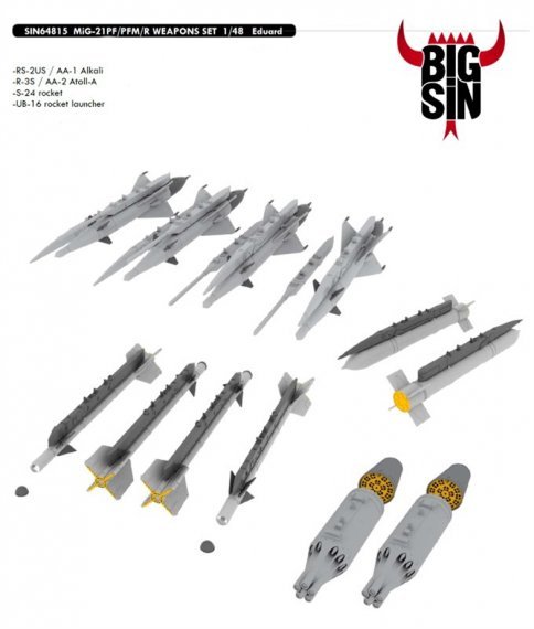 EDSIN 1/48 MiG-21PF/PFM/R WEAPONS SET (EDU)