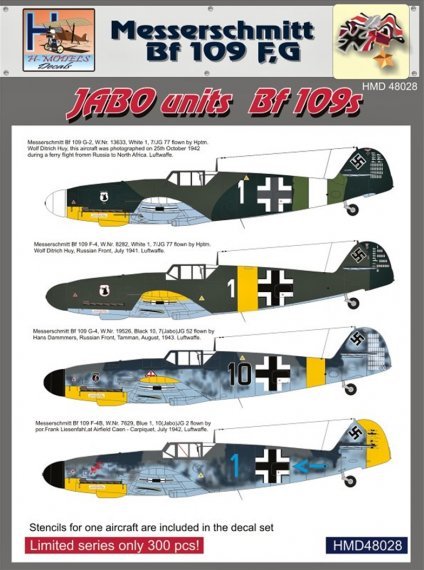 1/48 Decals Bf 109F,G JABO units (incl. stencils)